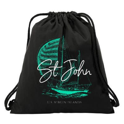 St. John U.S. Virgin Islands Sailboat Drawstring Bag