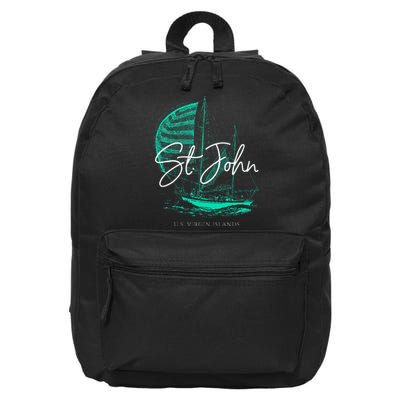 St. John U.S. Virgin Islands Sailboat 16 in Basic Backpack