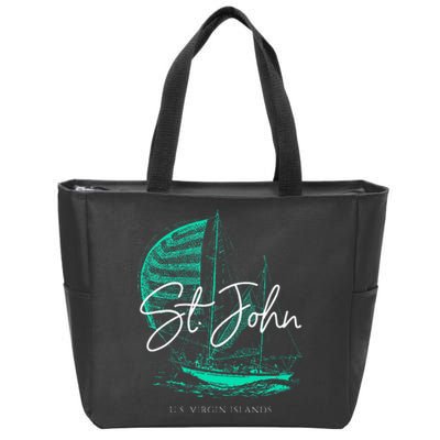 St. John U.S. Virgin Islands Sailboat Zip Tote Bag