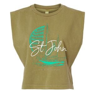 St. John U.S. Virgin Islands Sailboat Garment-Dyed Women's Muscle Tee