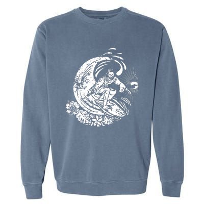 Surfing Jesus Vintage Distressed Cool Style Garment-Dyed Sweatshirt