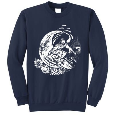 Surfing Jesus Vintage Distressed Cool Style Sweatshirt