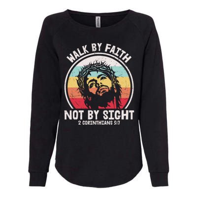 Sunset Jesus Walk By Faith Womens California Wash Sweatshirt