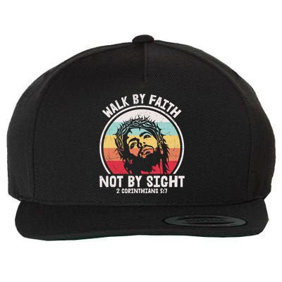Sunset Jesus Walk By Faith Wool Snapback Cap