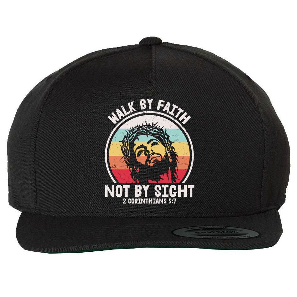 Sunset Jesus Walk By Faith Wool Snapback Cap