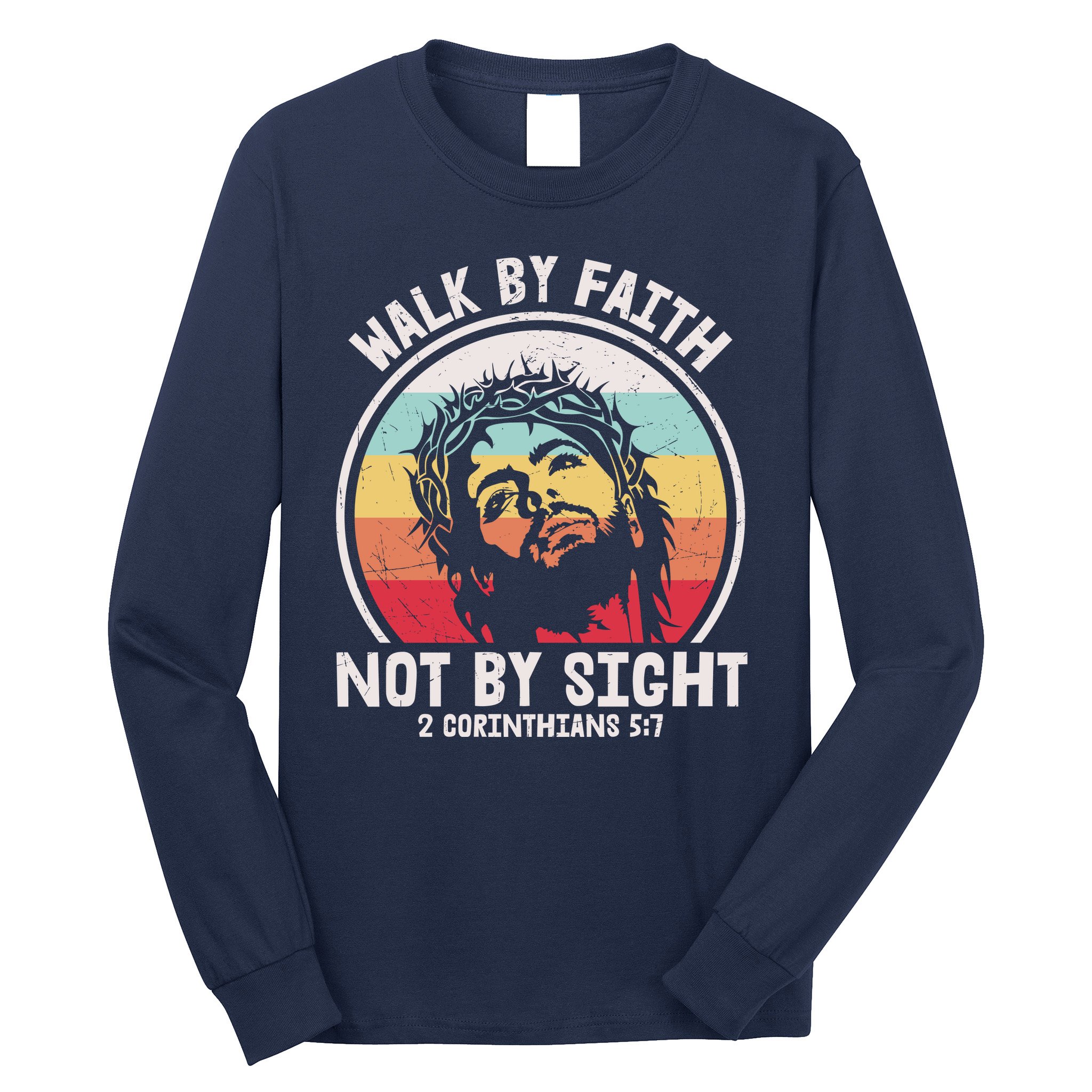 Sunset Jesus Walk By Faith Long Sleeve Shirt