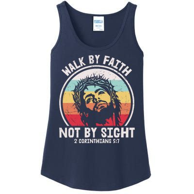 Sunset Jesus Walk By Faith Ladies Essential Tank