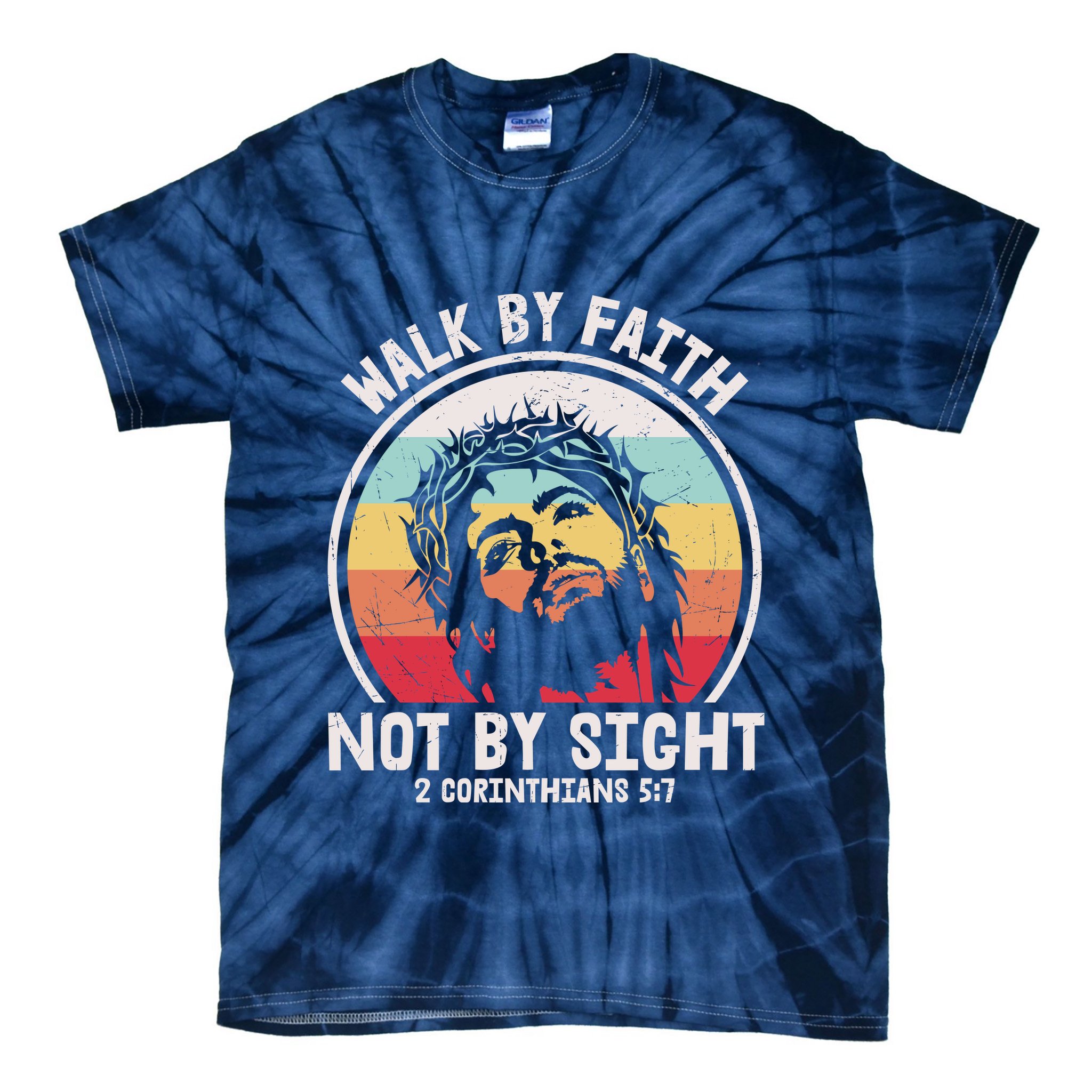 Sunset Jesus Walk By Faith Tie-Dye T-Shirt