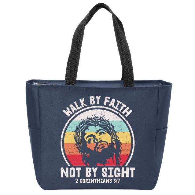 Sunset Jesus Walk By Faith Zip Tote Bag