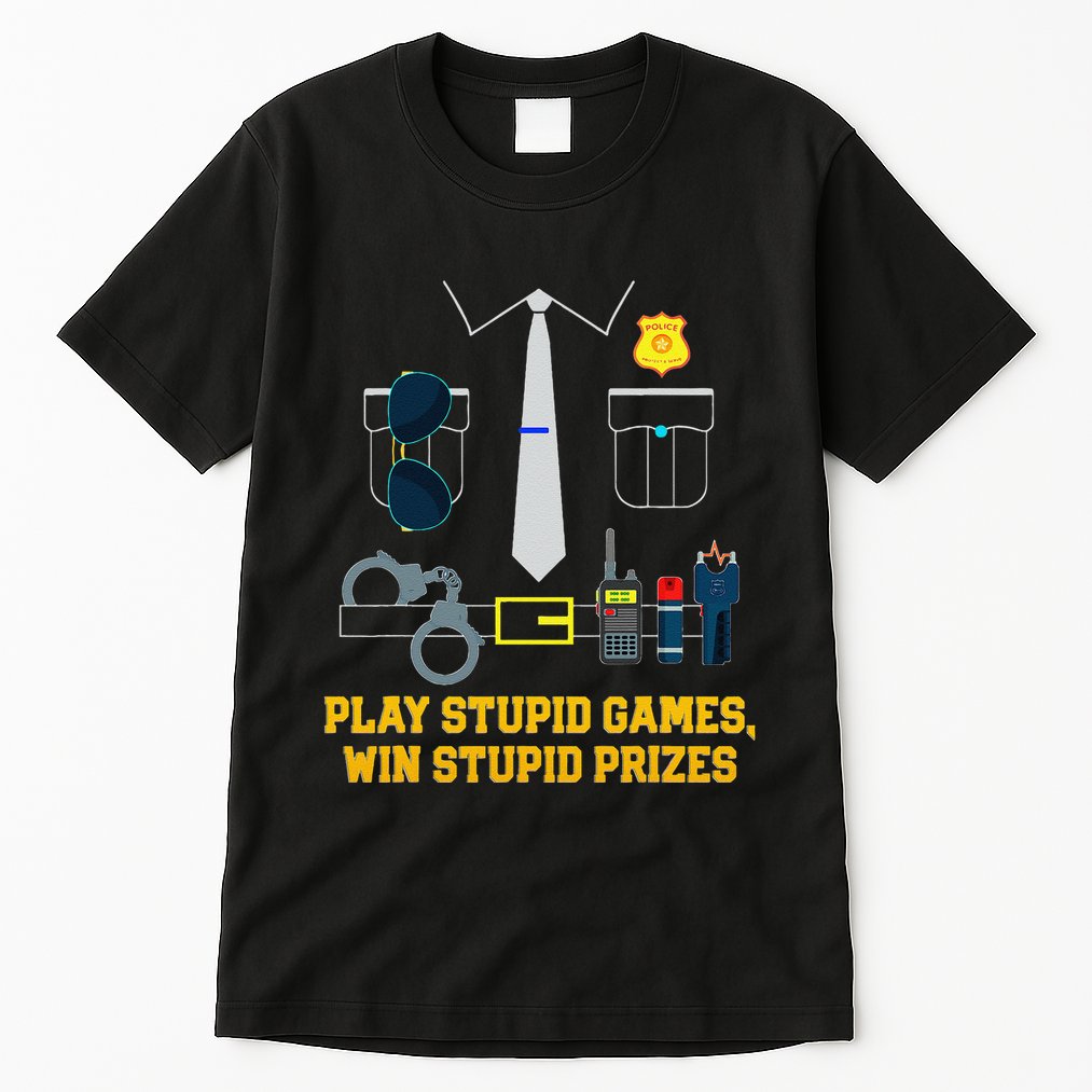 Serving Justice With A Side Of Style Funny Police Tall T-Shirt