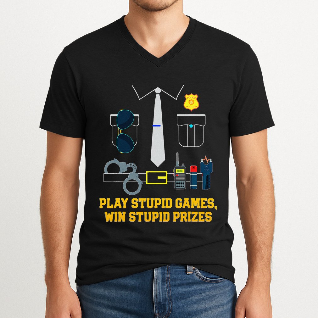 Serving Justice With A Side Of Style Funny Police V-Neck T-Shirt