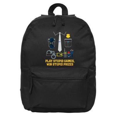 Serving Justice With A Side Of Style Funny Police 16 in Basic Backpack