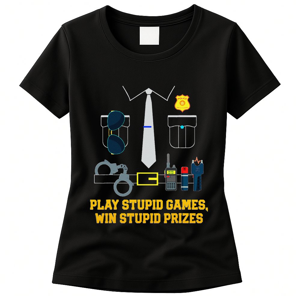 Serving Justice With A Side Of Style Funny Police Womens T-Shirt