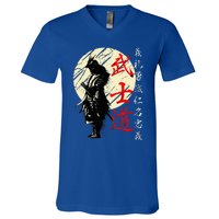 Samurai Japan Warrior Kanji Bushido Code V-Neck T-Shirt