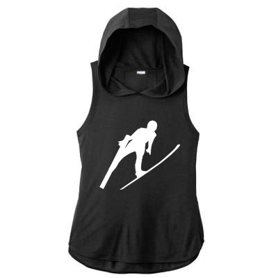 Ski Jumper Winter Sports Ski Jump Lover Ski Jumping Fan Gift Ladies PosiCharge Tri-Blend Wicking Draft Hoodie Tank