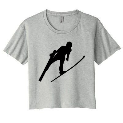 Ski Jumper Winter Sports Ski Jump Lover Ski Jumping Fan Gift Women's Crop Top Tee