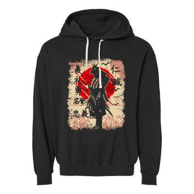 Samurai Japanese Warrior & Bushido Code Swordsman Garment-Dyed Fleece Hoodie