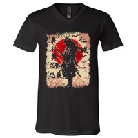 Samurai Japanese Warrior & Bushido Code Swordsman V-Neck T-Shirt