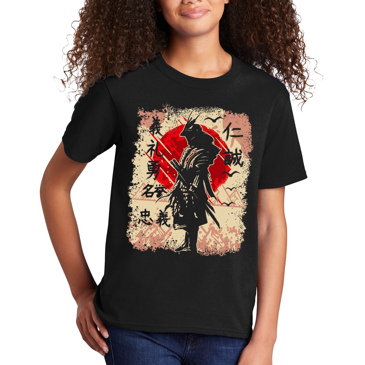Samurai Japanese Warrior & Bushido Code Swordsman Kids T-Shirt