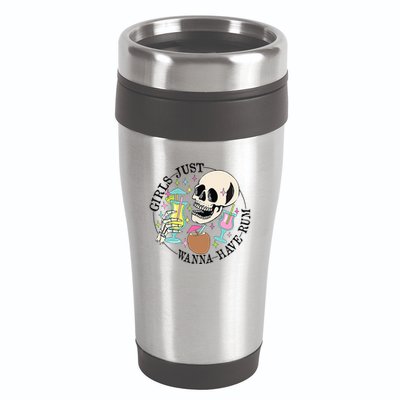 Skeleton Just Wanna Have Rum Summer Beach Party 16oz Travel Tumbler