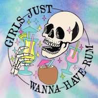 Skeleton Just Wanna Have Rum Summer Beach Party Legacy Tie Dye Trucker Hat