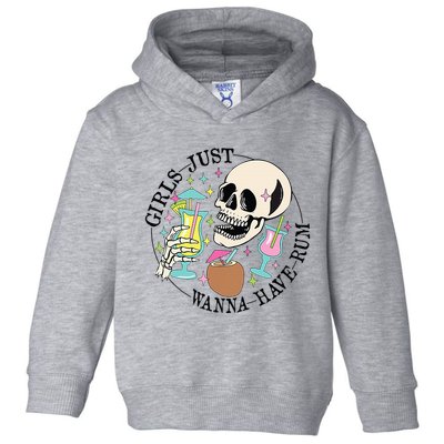Skeleton Just Wanna Have Rum Summer Beach Party Toddler Hoodie