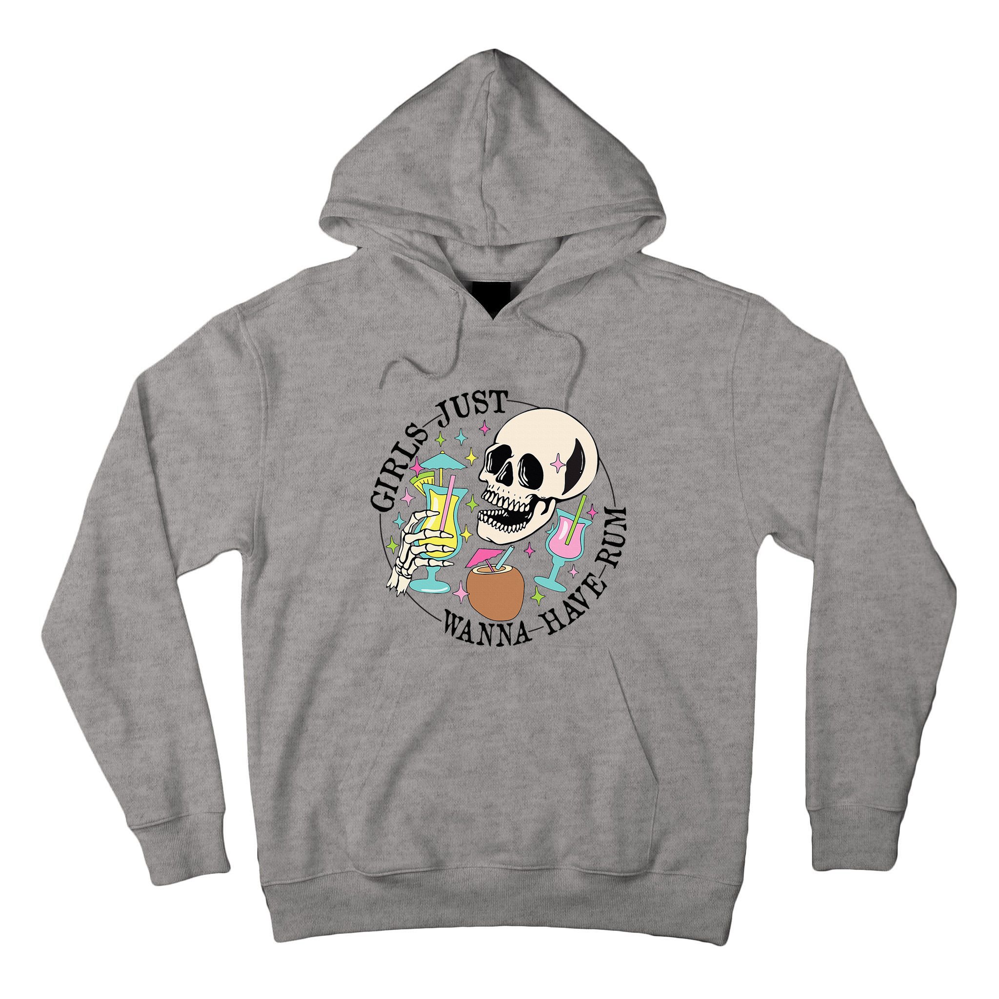 Skeleton Just Wanna Have Rum Summer Beach Party Tall Hoodie