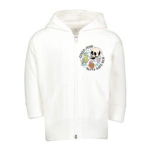 Skeleton Just Wanna Have Rum Summer Beach Party Toddler Zip Fleece Hoodie