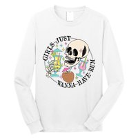 Skeleton Just Wanna Have Rum Summer Beach Party Long Sleeve Shirt