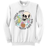 Skeleton Just Wanna Have Rum Summer Beach Party Sweatshirt