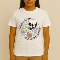 Skeleton Just Wanna Have Rum Summer Beach Party T-Shirt