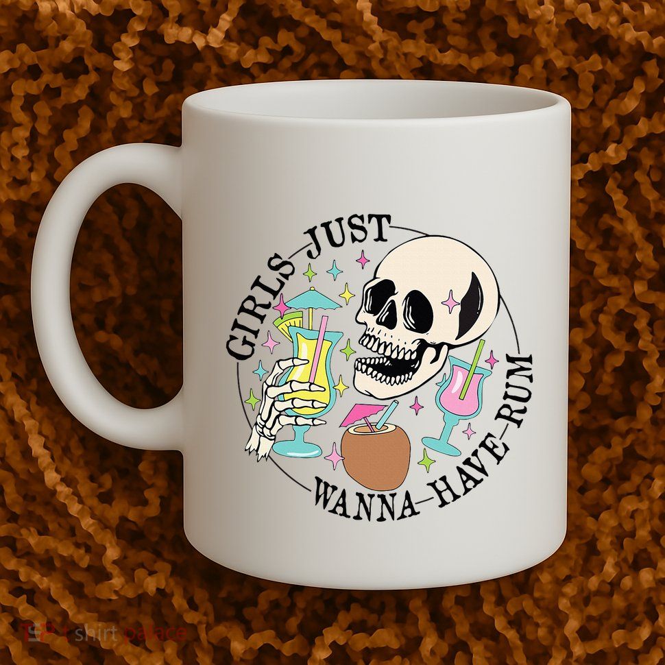 Skeleton Just Wanna Have Rum Summer Beach Party Mug