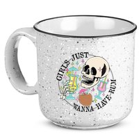 Skeleton Just Wanna Have Rum Summer Beach Party 15oz Campfire Ceramic Mug