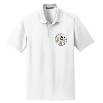 Skeleton Just Wanna Have Rum Summer Beach Party Dry Zone Grid Polo