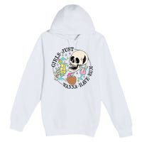 Skeleton Just Wanna Have Rum Summer Beach Party Premium Pullover Hoodie