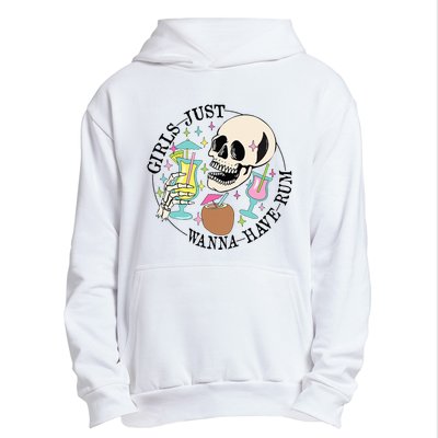 Skeleton Just Wanna Have Rum Summer Beach Party Urban Pullover Hoodie