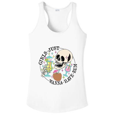 Skeleton Just Wanna Have Rum Summer Beach Party Ladies PosiCharge Competitor Racerback Tank