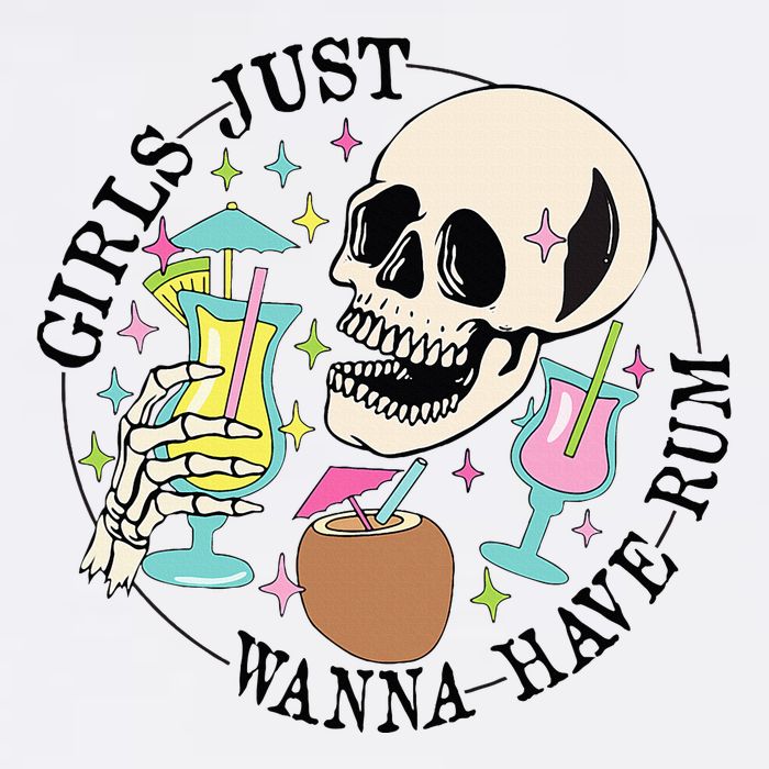 Skeleton Just Wanna Have Rum Summer Beach Party Youth Performance Sprint T-Shirt
