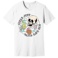 Skeleton Just Wanna Have Rum Summer Beach Party Premium T-Shirt