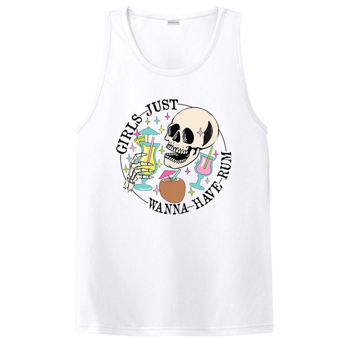 Skeleton Just Wanna Have Rum Summer Beach Party PosiCharge Competitor Tank