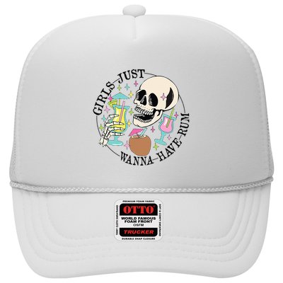 Skeleton Just Wanna Have Rum Summer Beach Party Trucker Hat