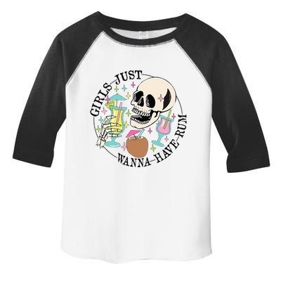 Skeleton Just Wanna Have Rum Summer Beach Party Toddler Fine Jersey T-Shirt