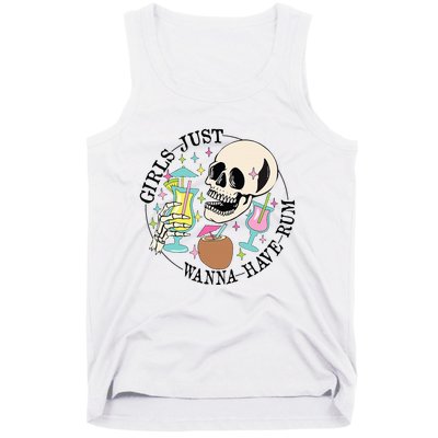 Skeleton Just Wanna Have Rum Summer Beach Party Tank Top