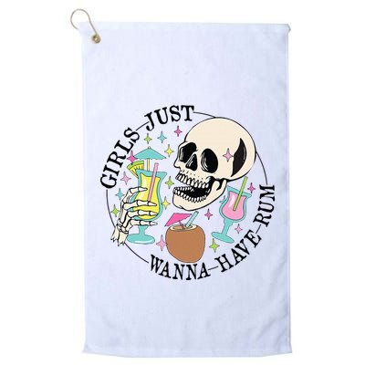 Skeleton Just Wanna Have Rum Summer Beach Party Golf Towel