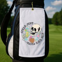 Skeleton Just Wanna Have Rum Summer Beach Party Golf Towel