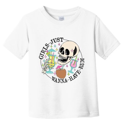 Skeleton Just Wanna Have Rum Summer Beach Party Toddler T-Shirt