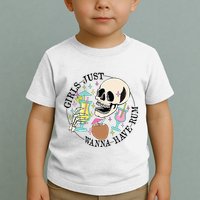 Skeleton Just Wanna Have Rum Summer Beach Party Toddler T-Shirt