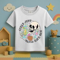 Skeleton Just Wanna Have Rum Summer Beach Party Toddler T-Shirt