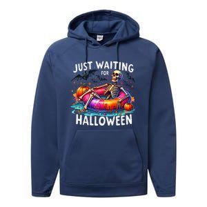 Skeleton Just Waiting For Halloween Performance Fleece Hoodie