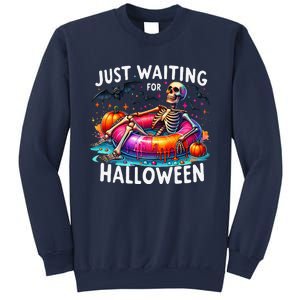 Skeleton Just Waiting For Halloween Sweatshirt